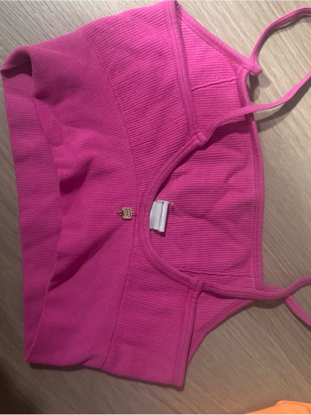 Fabletics Pink Ribbed Cropped Tank - Picture 2 of 2